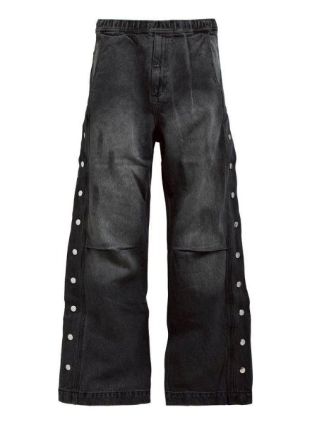 画像1: BREATH / coating side button denim pants  (1)