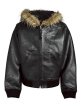 画像1: BREATH / faux leather fur hooded jacket  (1)