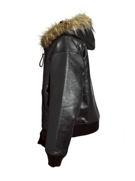 画像3: BREATH / faux leather fur hooded jacket  (3)