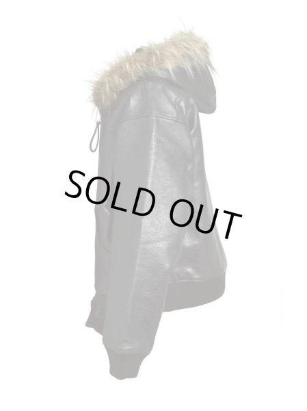 画像3: BREATH / faux leather fur hooded jacket  (3)