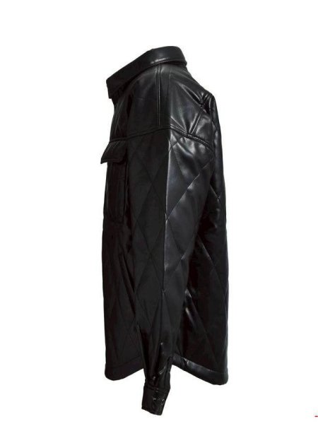 画像3: BREATH / faux leather quilting shirt  (3)