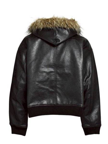 画像2: BREATH / faux leather fur hooded jacket  (2)
