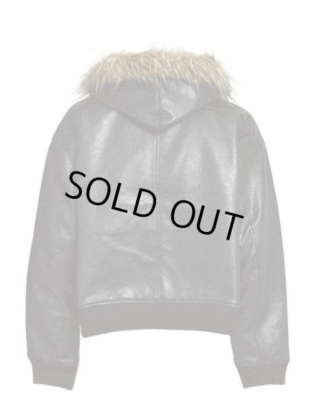 画像2: BREATH / faux leather fur hooded jacket  (2)