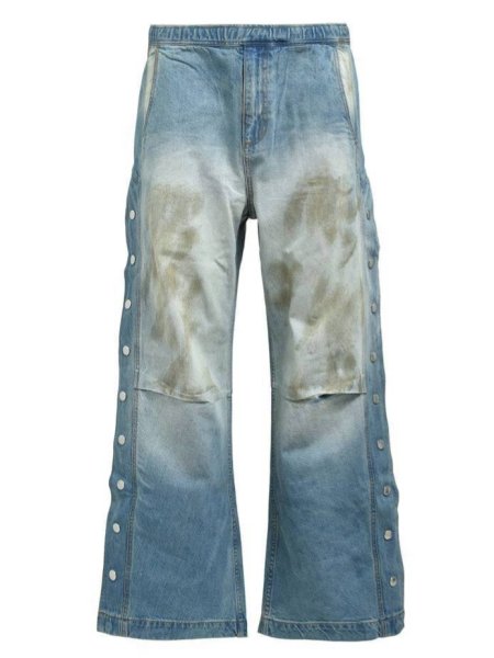 画像1: BREATH / coating side button denim pants  (1)