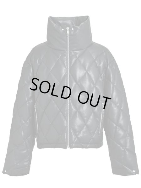 画像1: BREATH / faux leather quilting down jacket  (1)