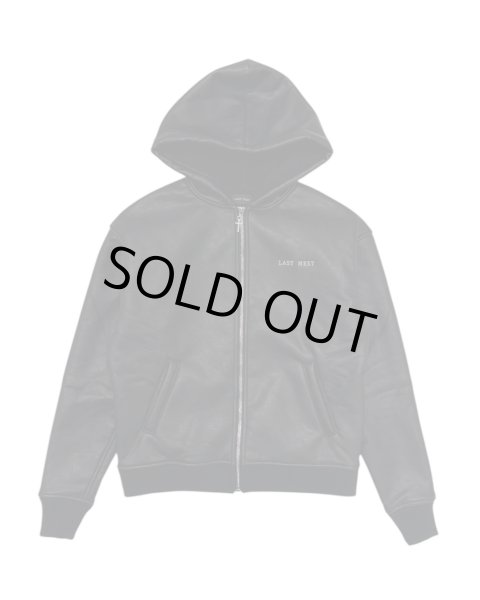 画像1: LAST NEST / faux leather boa hoodie  (1)