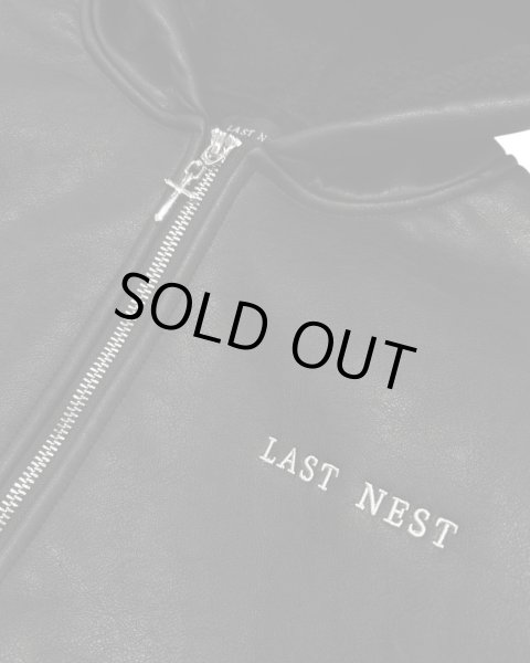 画像4: LAST NEST / faux leather boa hoodie  (4)