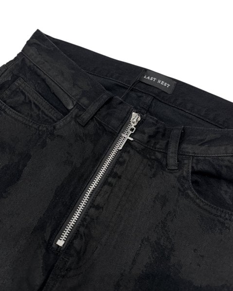 画像3: LAST NEST / coating denim flare pants  (3)