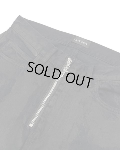 画像3: LAST NEST / coating denim flare pants  (3)