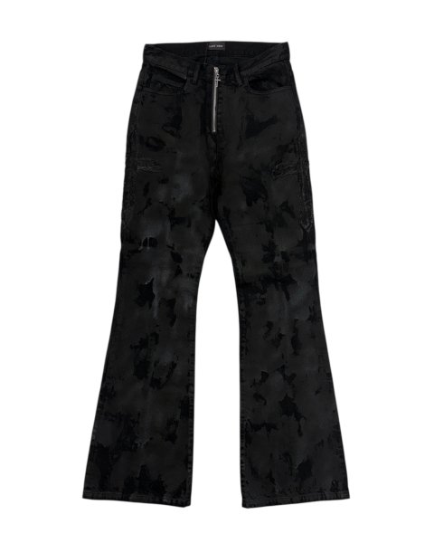 画像1: LAST NEST / coating denim flare pants  (1)