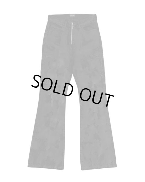 画像1: LAST NEST / coating denim flare pants  (1)
