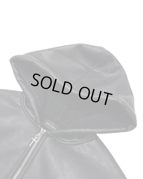 画像3: LAST NEST / faux leather boa hoodie  (3)