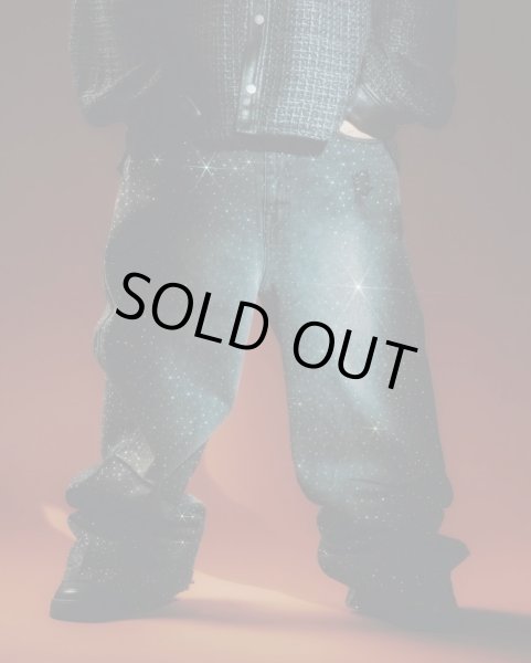 画像6: BREATH / script logo fade rhinestone denim pants  (6)