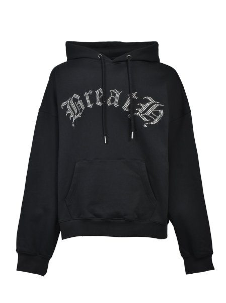 画像1: BREATH / old english logo rhinestone hoodie  (1)