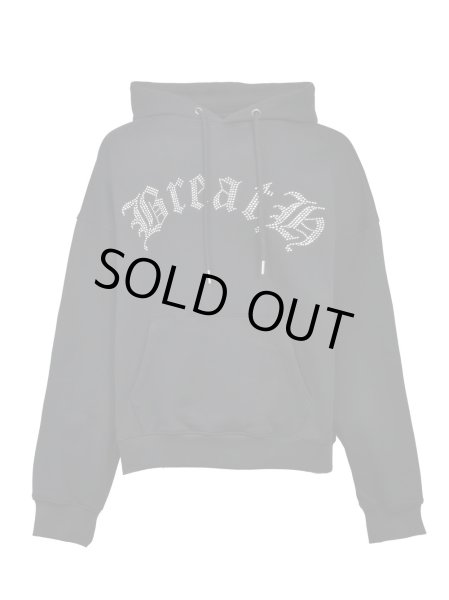 画像1: BREATH / old english logo rhinestone hoodie  (1)