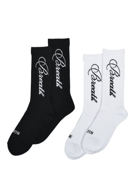 画像1: BREATH / script logo socks 2pack (1)
