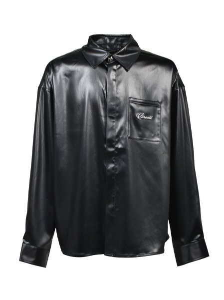 画像1: BREATH / script logo coating shirt  (1)