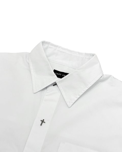 画像3: LAST NEST / white cross button l/s shirts  (3)