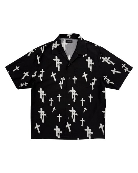 画像1: LAST NEST / cracked cross s/s shirts  (1)