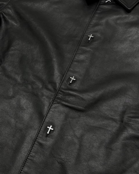 画像3: LAST NEST / leather s/s shirts  (3)