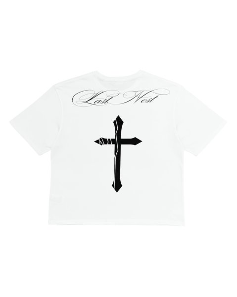 画像1: LAST NEST / cracked cross logo t-shirt  (1)