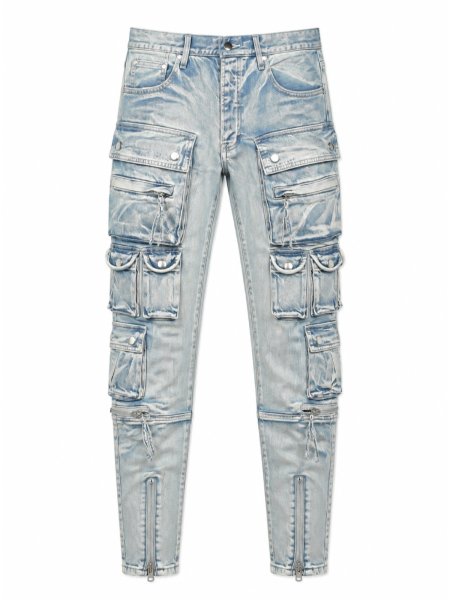 画像1: BREATH / coating slim cargo pants  (1)