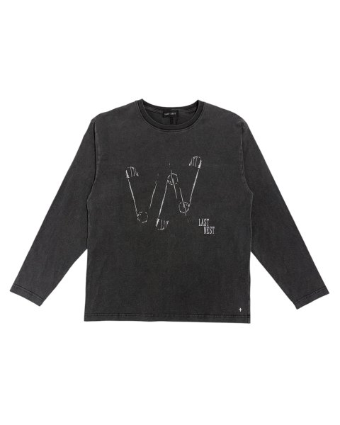 画像1: LAST NEST / saefty pin washed l/s t-shirt  (1)