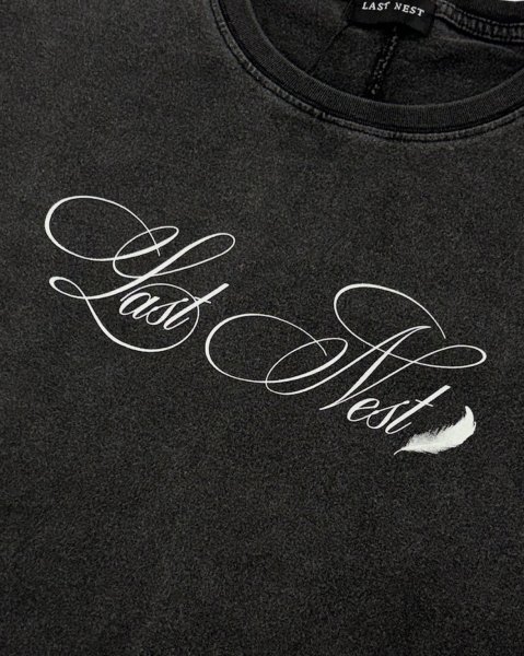 画像2: LAST NEST / feather logo washed l/s t-shirt  (2)