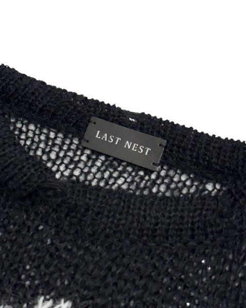 画像3: LAST NEST / cross see-through knit sweater  (3)