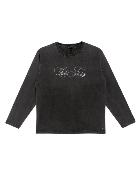 画像1: LAST NEST / feather logo washed l/s t-shirt  (1)