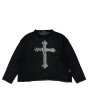 画像1: LAST NEST / cross see-through knit sweater  (1)