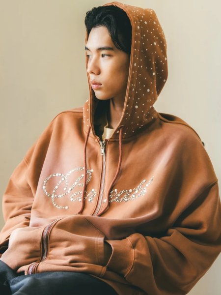 画像3: BREATH / pearl studs zip hoodie 　 (3)