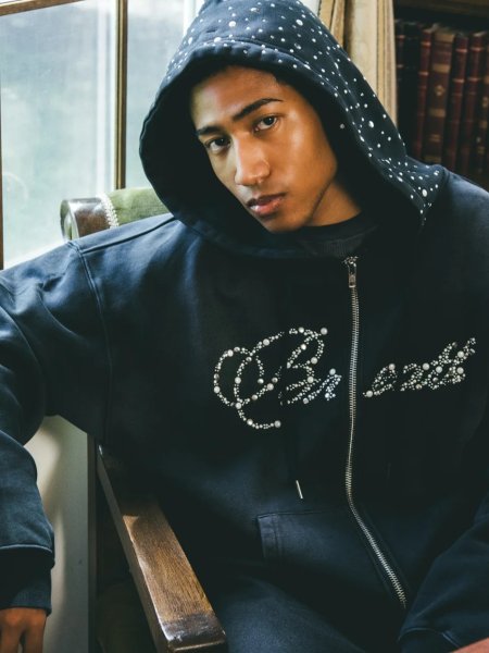画像3: BREATH / pearl studs zip hoodie 　 (3)