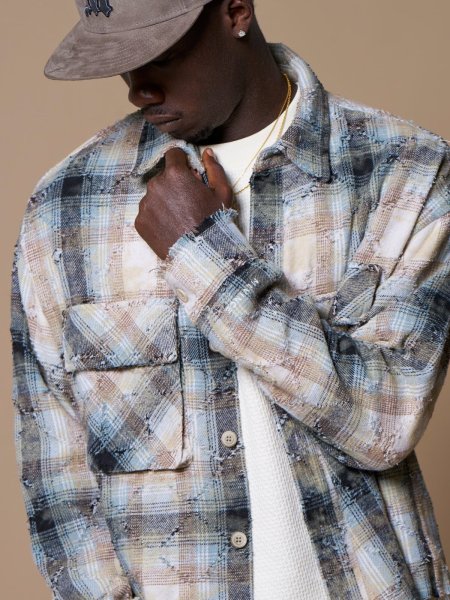 画像7: MLVINCE®︎ / distressed check shirts 　  (7)