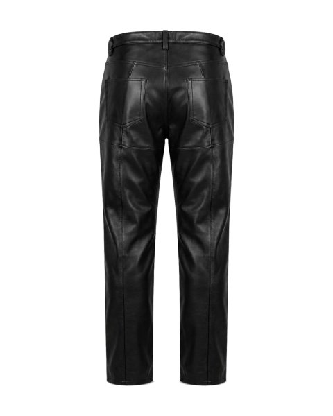 画像2: LAST NEST / front zip leather pants  (2)