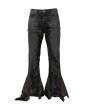 画像1: LAST NEST / coating leather flare denim pants  (1)