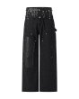 画像1: LAST NEST / saefty pin leather denim double knee (1)
