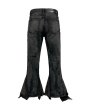 画像2: LAST NEST / coating leather flare denim pants  (2)