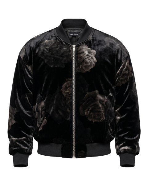 画像1: LAST NEST / rose velvet bomber jacket  (1)