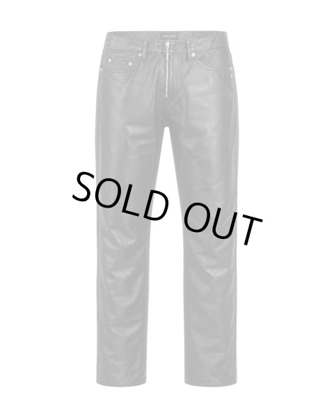 画像1: LAST NEST / front zip leather pants  (1)