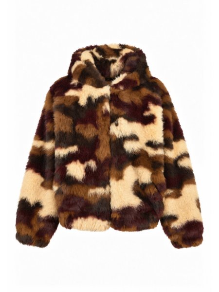 画像1: BREATH / faux fur zip hoodie 　　 (1)