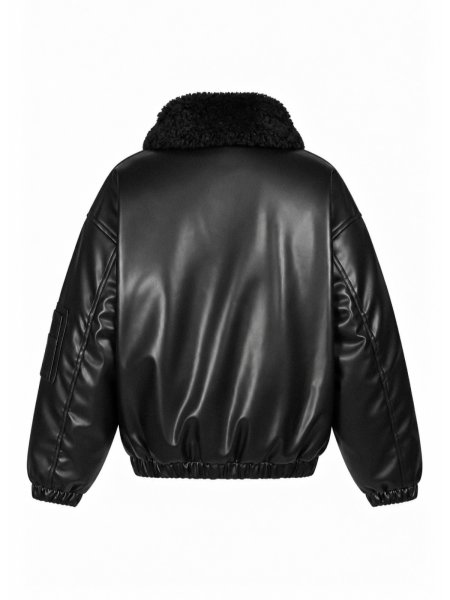 画像2: BREATH / faux leather fur bomber jacket  (2)