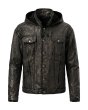 画像1: LAST NEST / hard coating cross bomber jacket  (1)