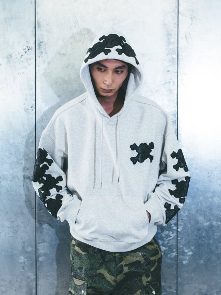 画像3: BREATH / grill&tan&bone patch hoodie  (3)