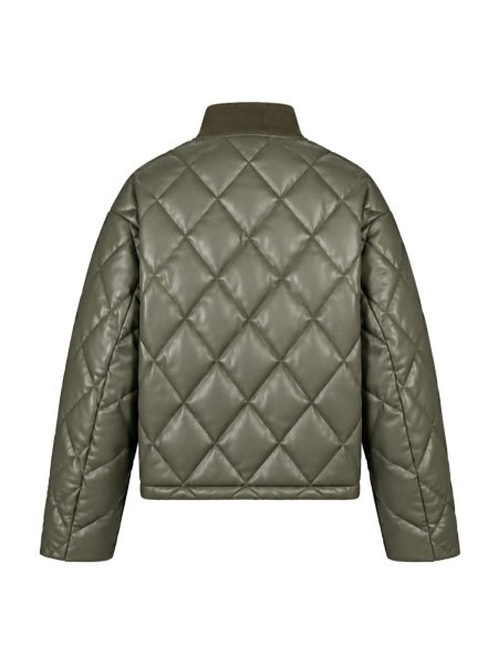 画像2: BREATH / faux leather quilting down jacket  (2)