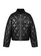 画像1: BREATH / faux leather quilting down jacket  (1)