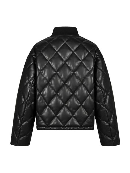 画像2: BREATH / faux leather quilting down jacket  (2)