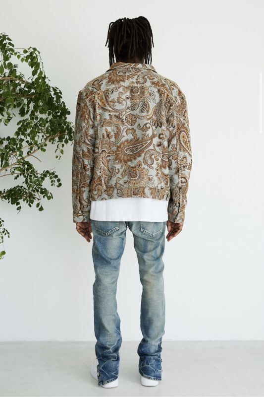 【MLVINCE】paisley jacquard trucker jacket