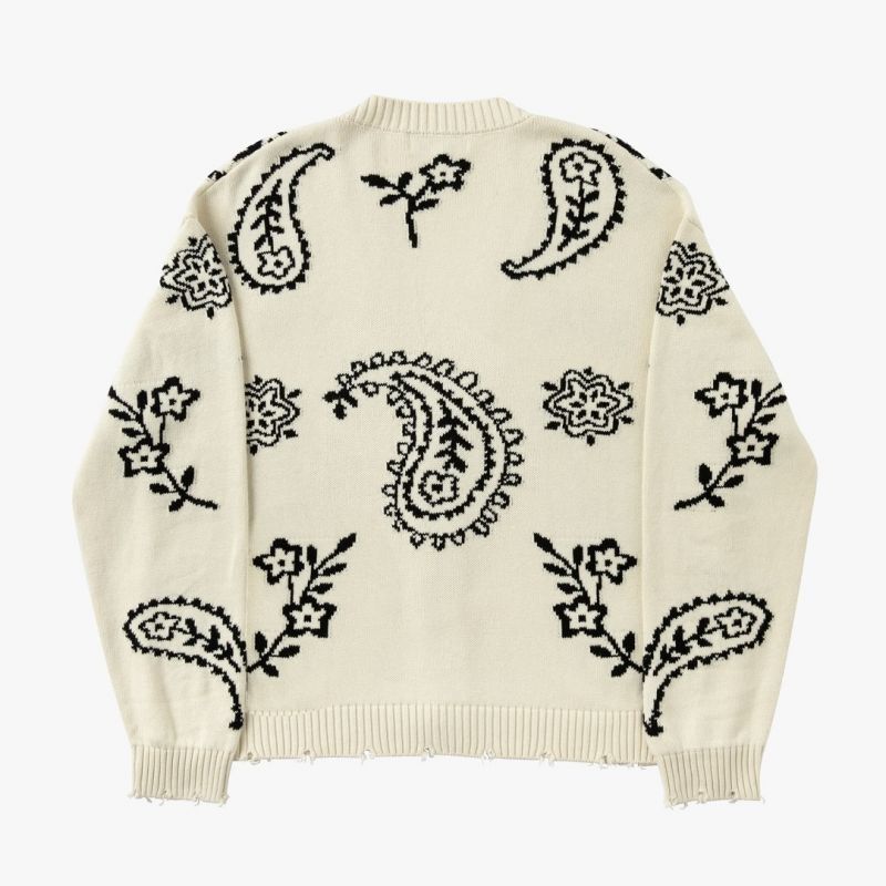PROFOUND / knit paisley cardigan sweater in vintage - OTHELLO KUMAMOTO